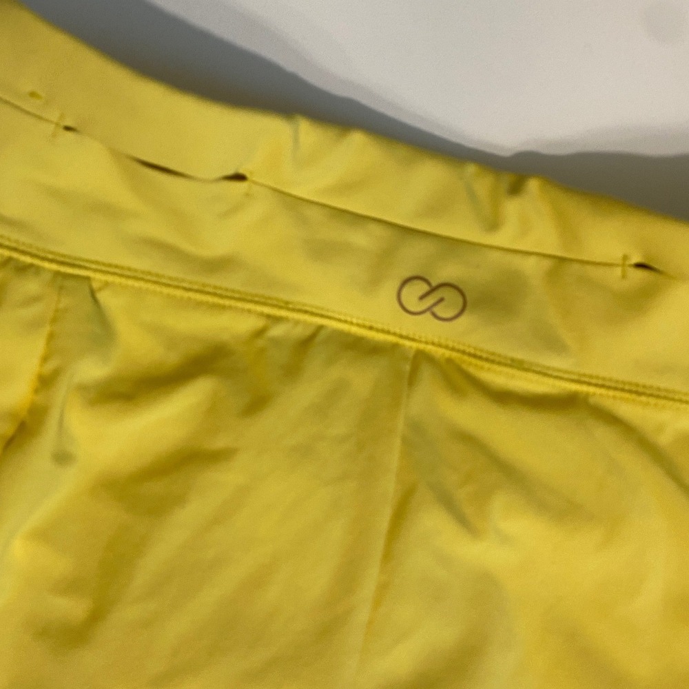 Calia by Carrie Underwood Womens Yellow Layered Tulip Athletic Shorts Size S - Picture 2 of 7